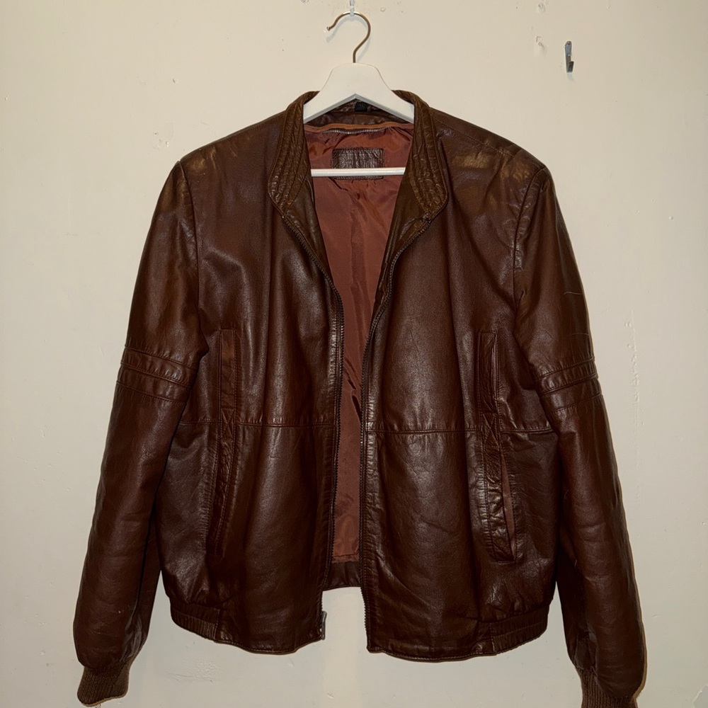 Vintage Men's Brown Leather Jacket